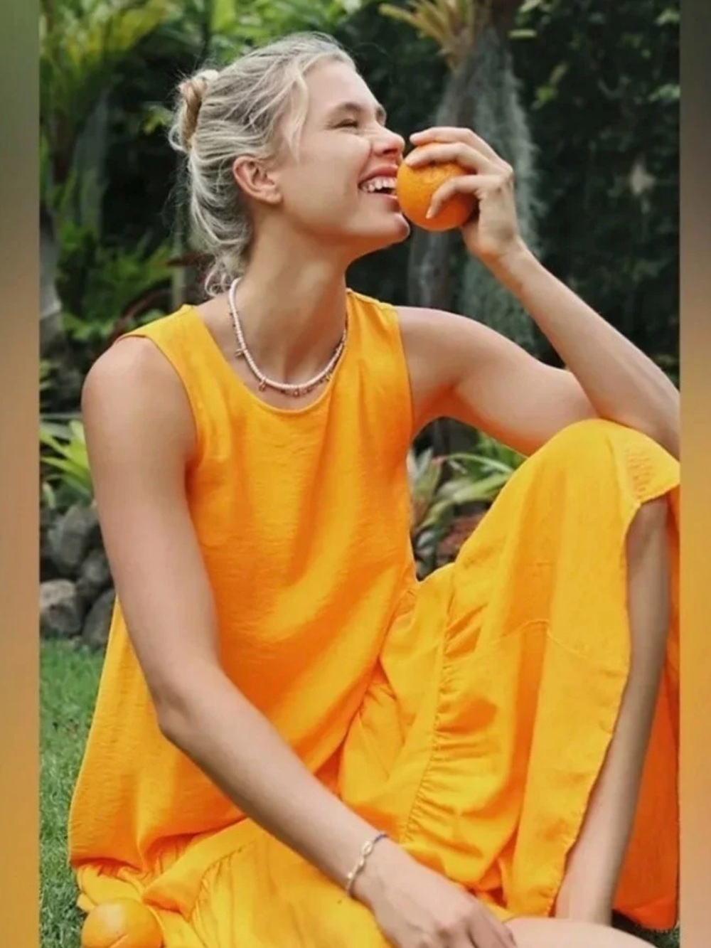 NWOT Maeve Marlene Sleeveless Tiered Maxi Dress Orange size